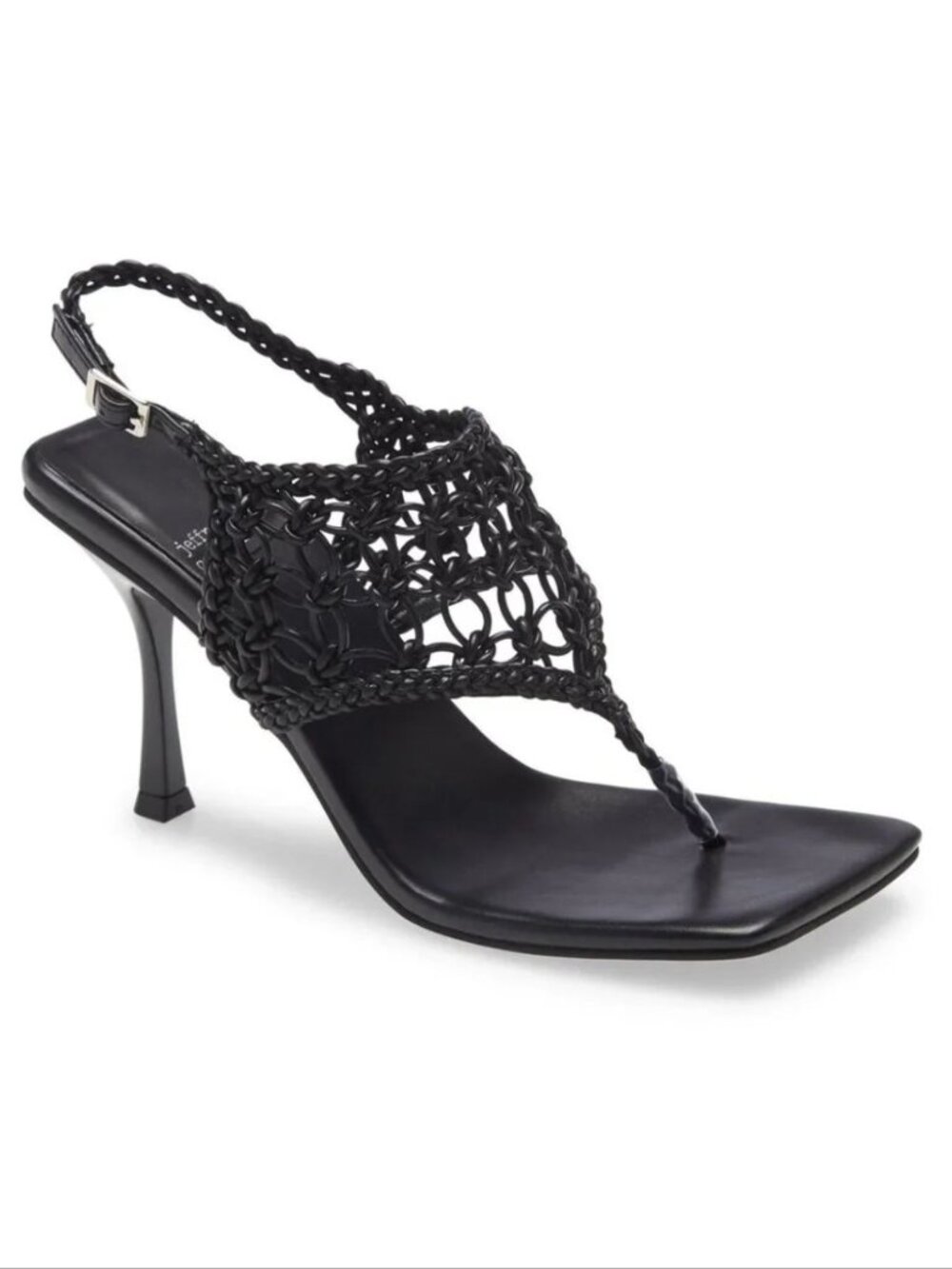 JEFFREY CAMPBELL Millenia Slingback SANDALS Size 8.5 Square Toe Heels Black NEW